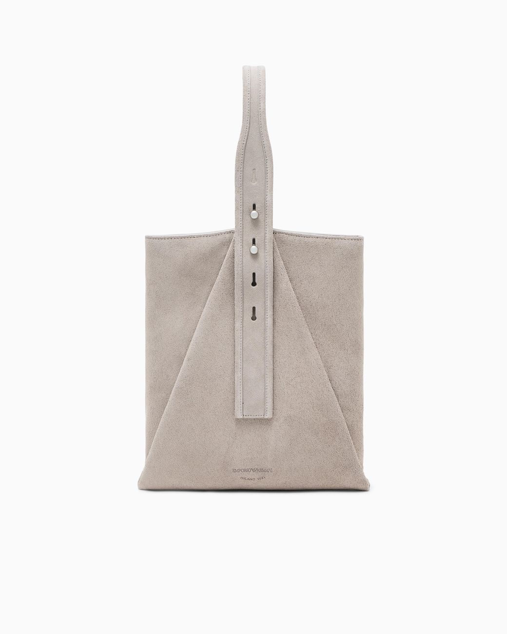 Emporio Armani Natural Suede Shoulder Bag With An Adjustable Strap And Metal Studs