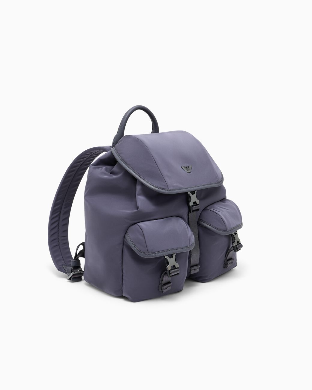 Emporio Armani Blue Backpack With A Metallic Logo Flap And Two Buckle Pockets for men