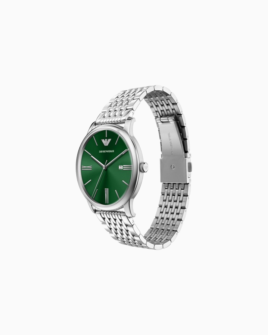 Emporio Armani Green Quartz Watch And Bracelet Set for men