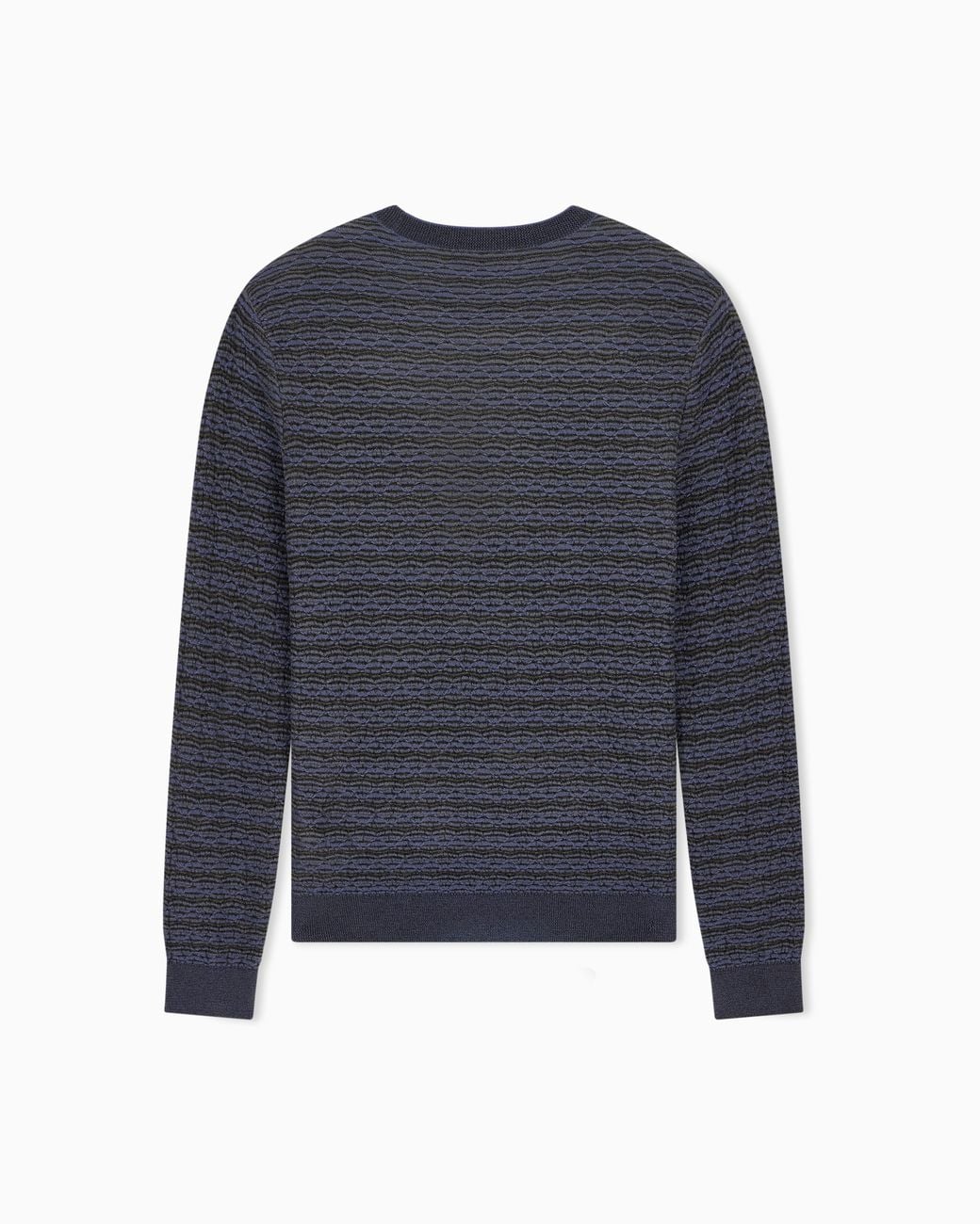 Emporio Armani Blue Signature Capsule Collection Jacquard Virgin-Wool Jumper for men