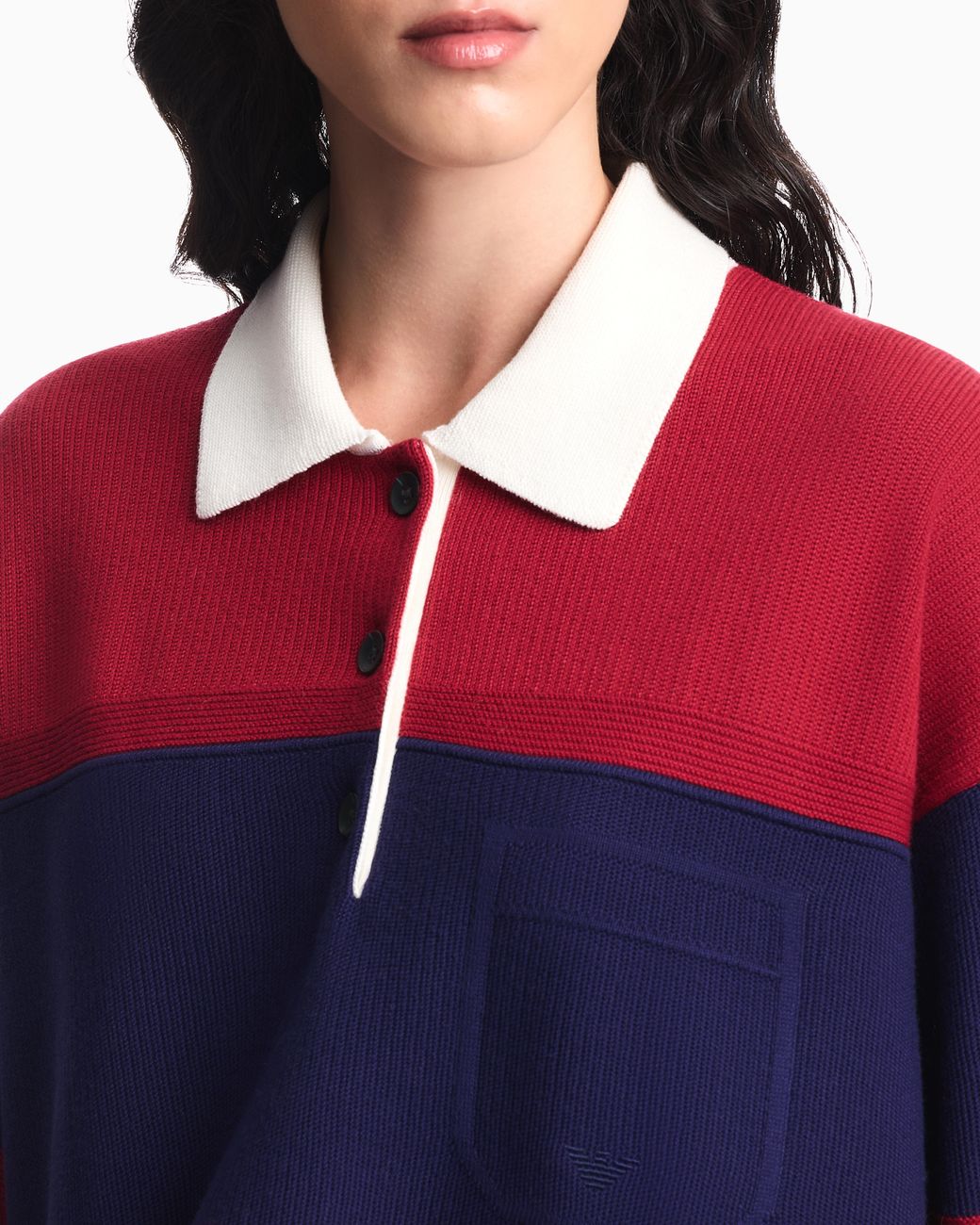 Emporio Armani Red Boteh Capsule Collection Polo-Collar Jumper