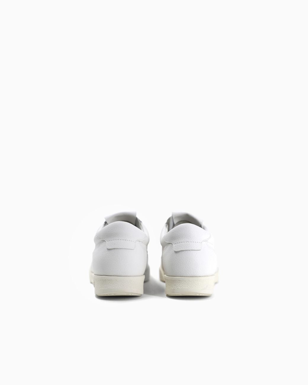 Emporio Armani White Leather Sneakers With An Embossed Logo And A Rubber Sole