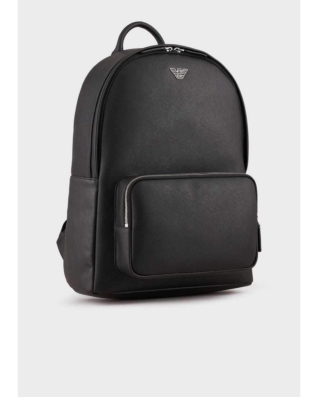 Emporio Armani Regenerated-leather Backpack With Eagle Pate in Black for  Men | Lyst