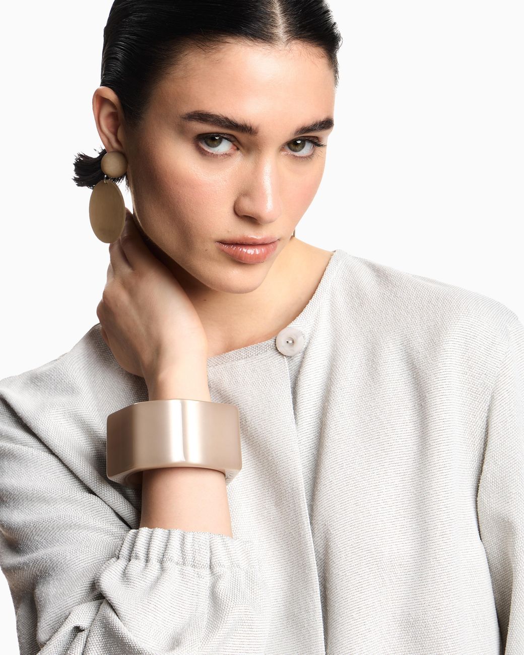 Emporio Armani White Faceted Bangle