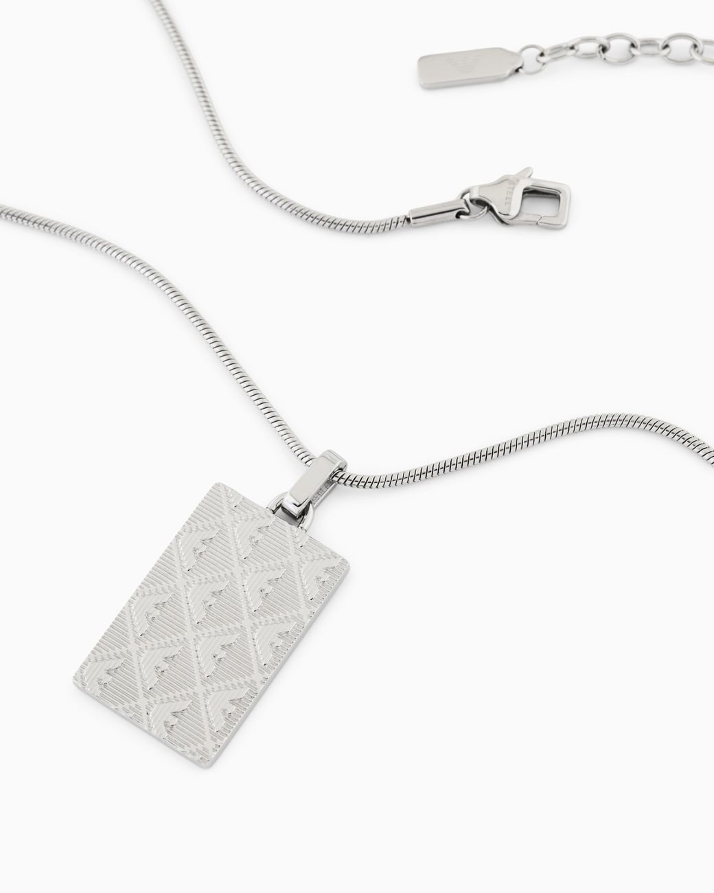 Emporio Armani Metallic Stainless Steel Dog Tag Necklace for men