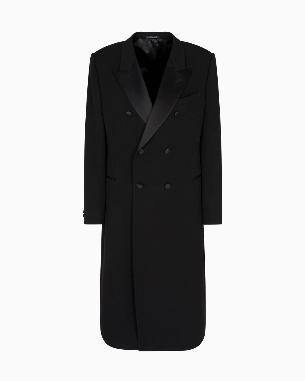 Emporio Armani Black Double-Breasted Coat for men