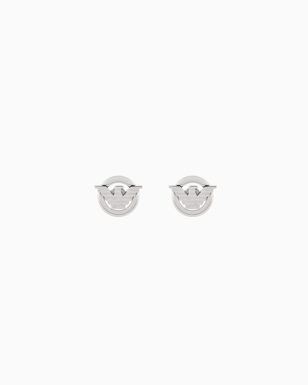 Emporio Armani White Stainless Steel Stud Earrings for men