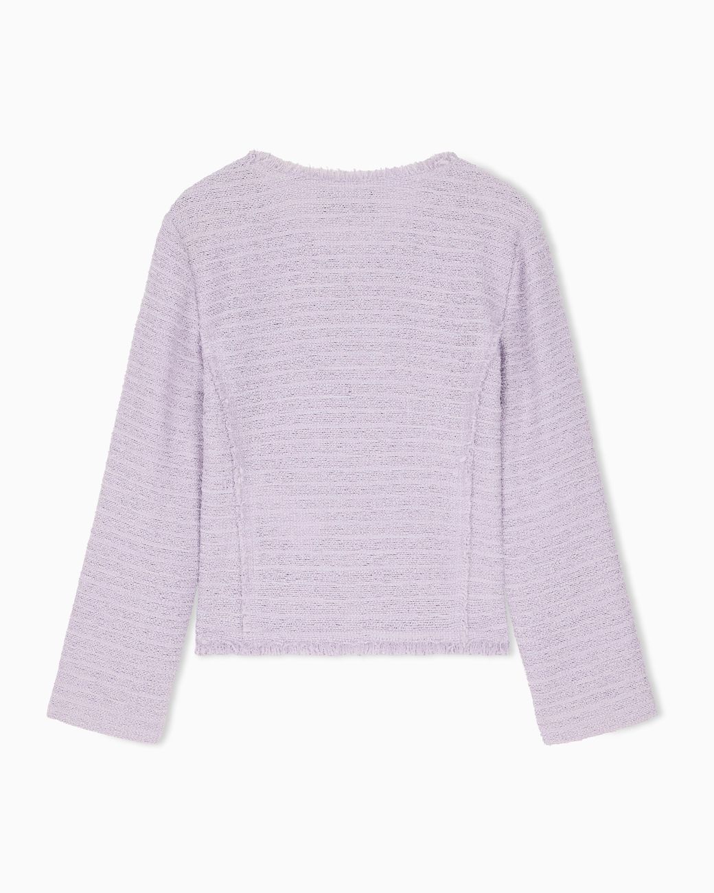 Emporio Armani Purple Unlined Textured Jacket With Ottoman Bows And Round Neckline