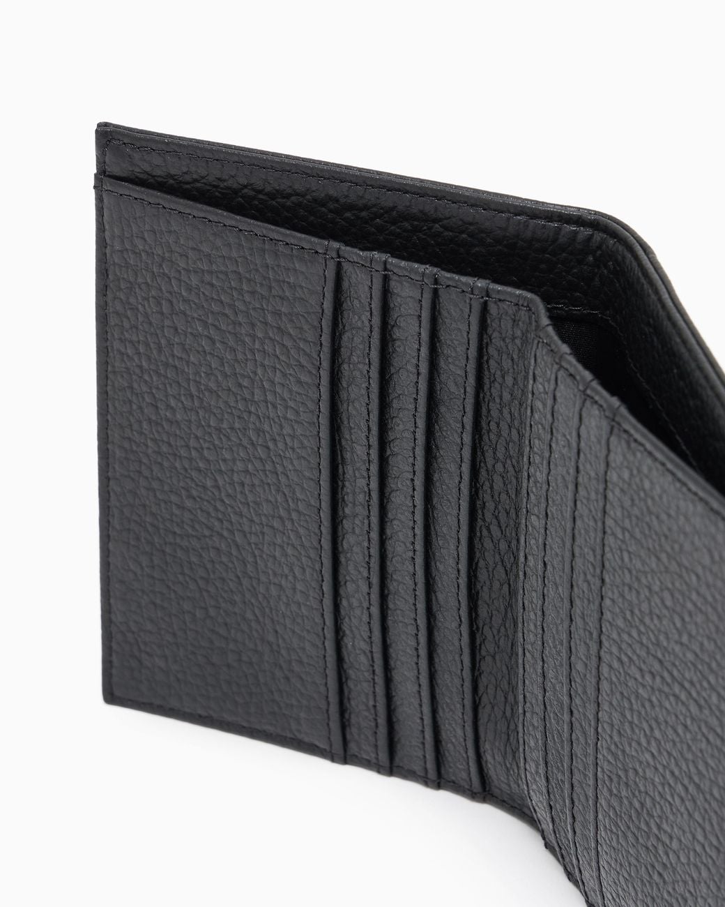 Emporio Armani Black Tumbled Leather Card Holder for men