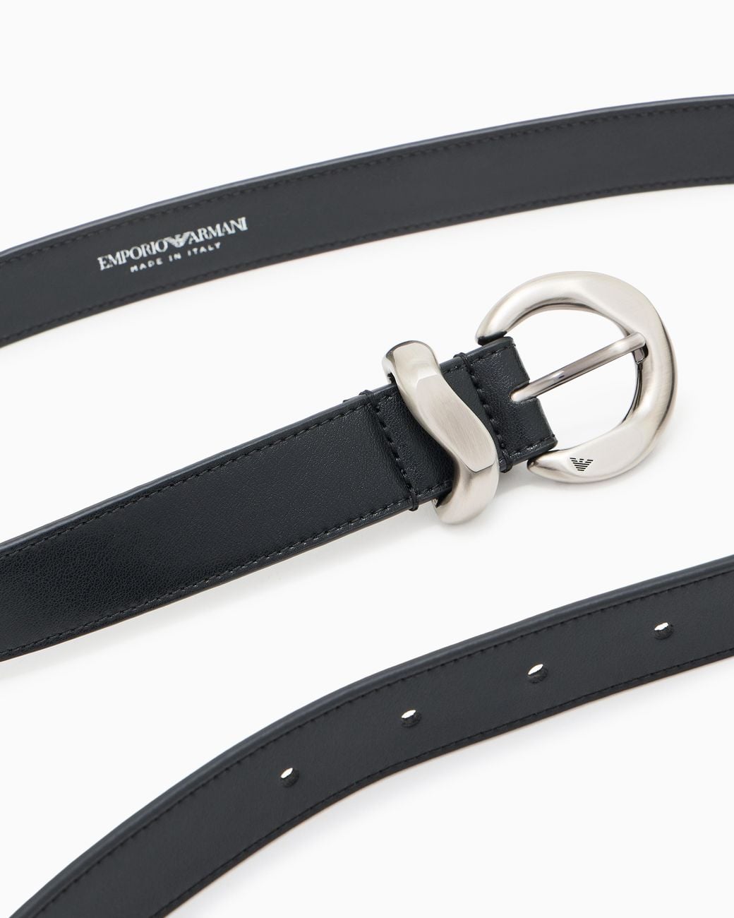 Emporio Armani White Smooth Leather Belt