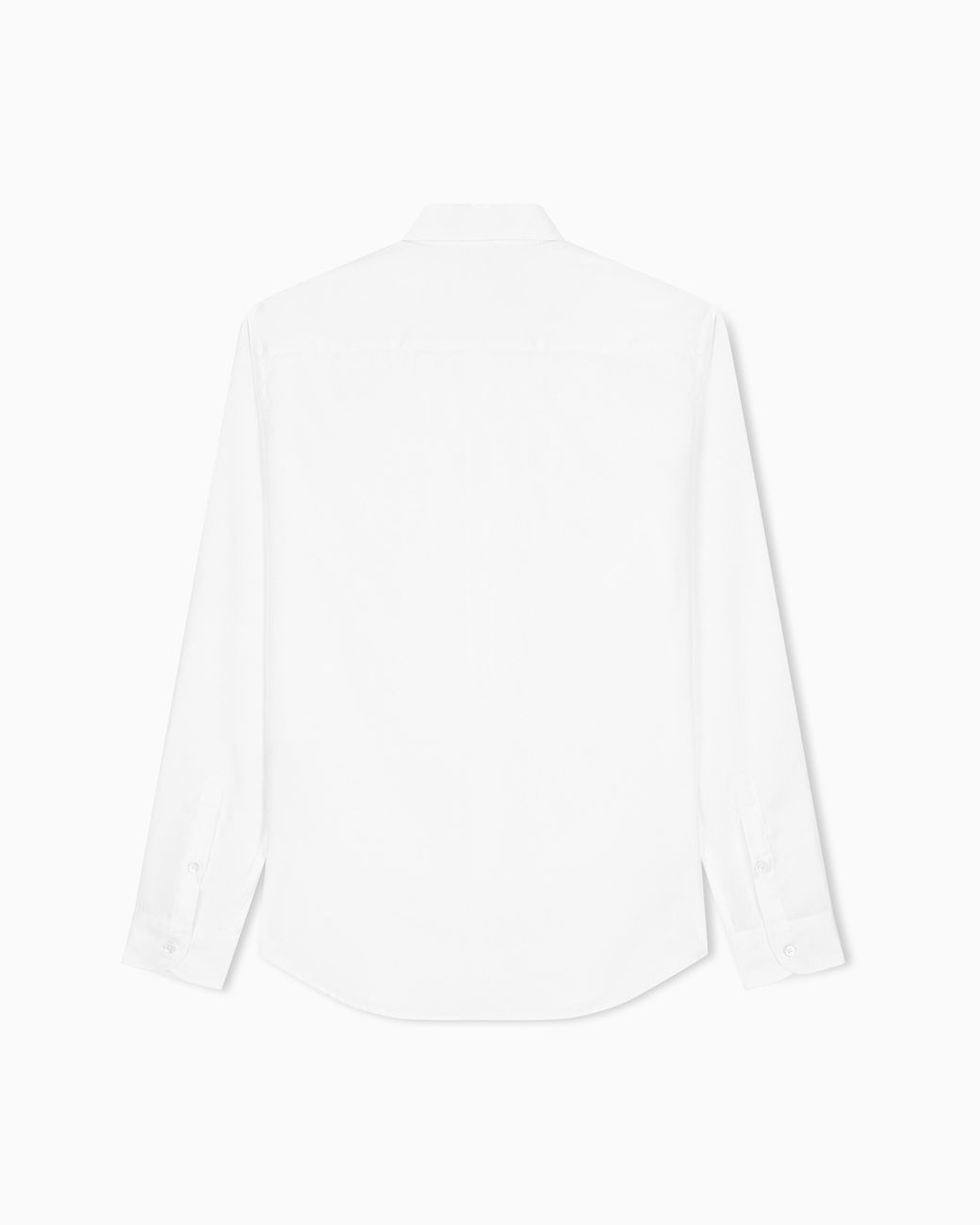 Emporio Armani White Cotton Dress Shirt With A Pointed Collar And Buttoned Cuffs for men