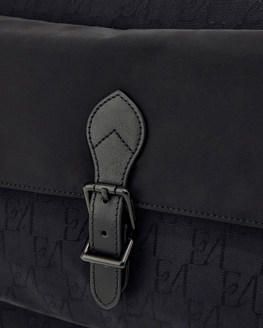 Emporio Armani Black Tote Bag With Monogram Pattern And Bonded Leather Handles for men