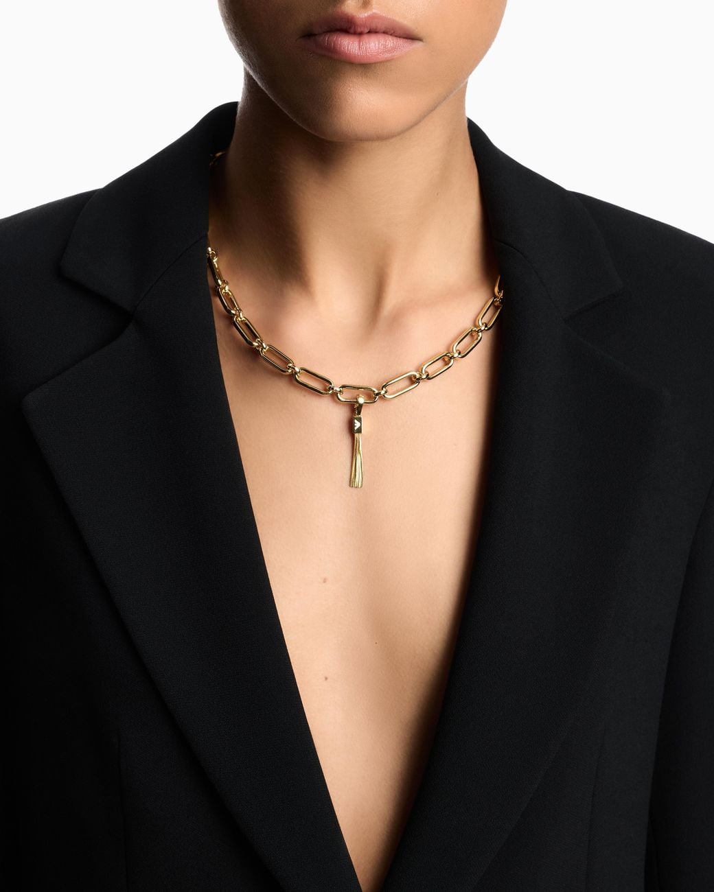 Emporio Armani White Tone Brass Charm