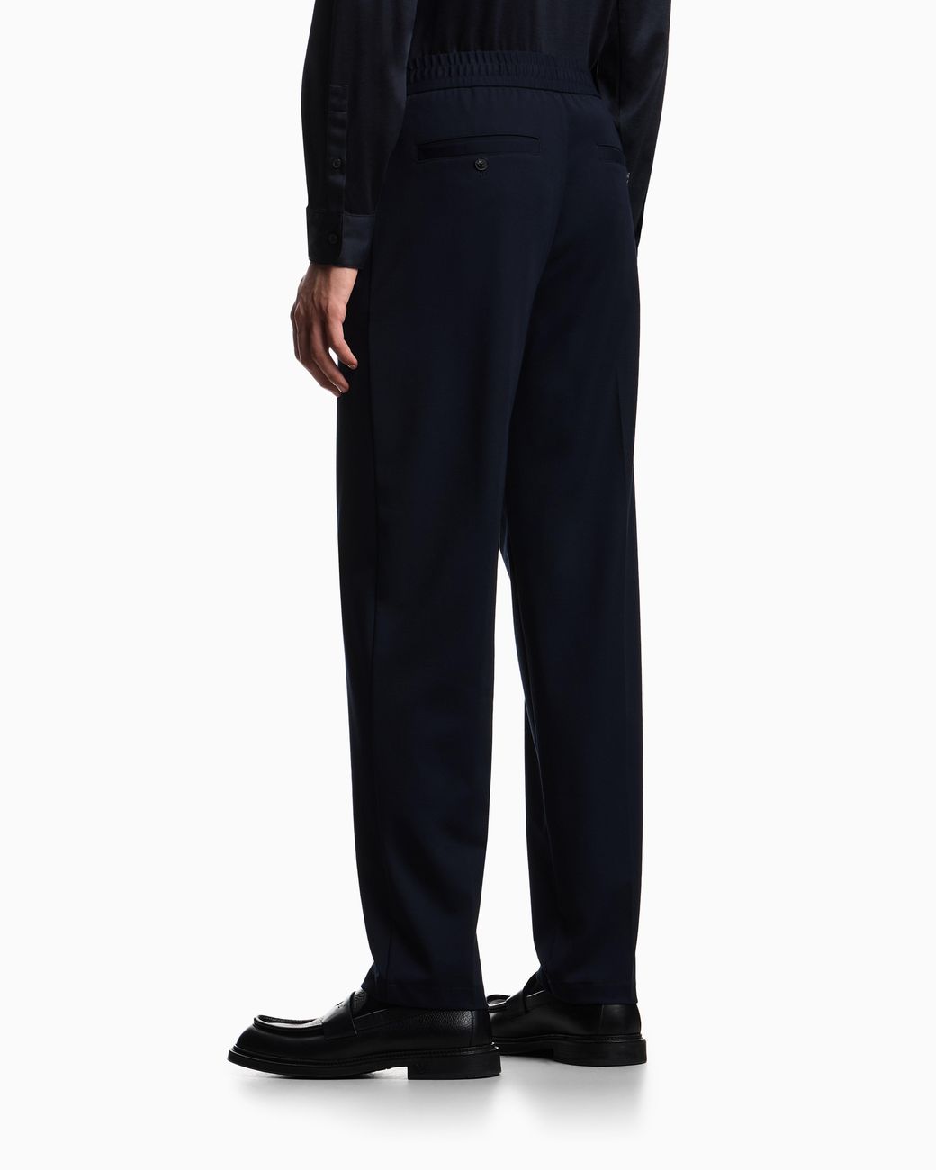 Emporio Armani Blue Nylon Trousers With An Elasticated Waist for men