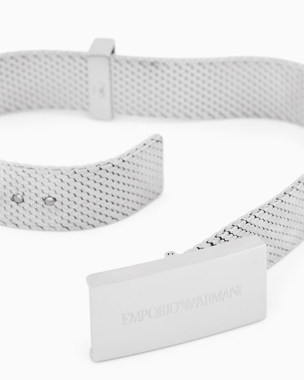 Emporio Armani White Stainless Steel Id Bracelet for men