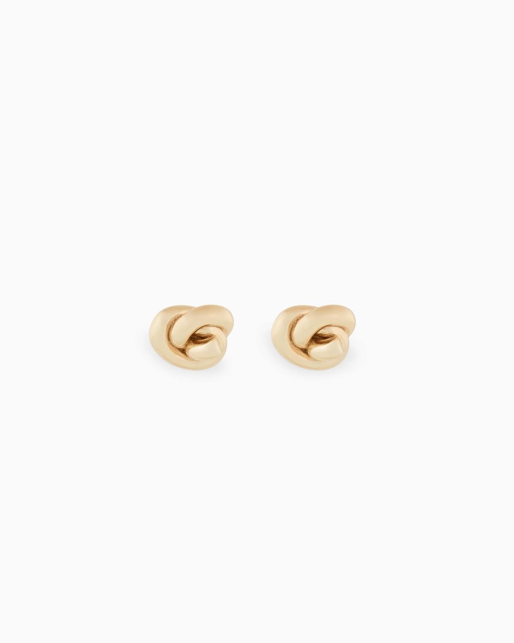 Emporio Armani White Tone Sterling Knot Earrings
