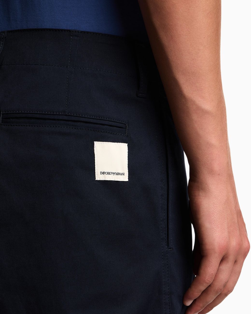 Emporio Armani Blue Official Store Asv Organic Gabardine Chinos for men