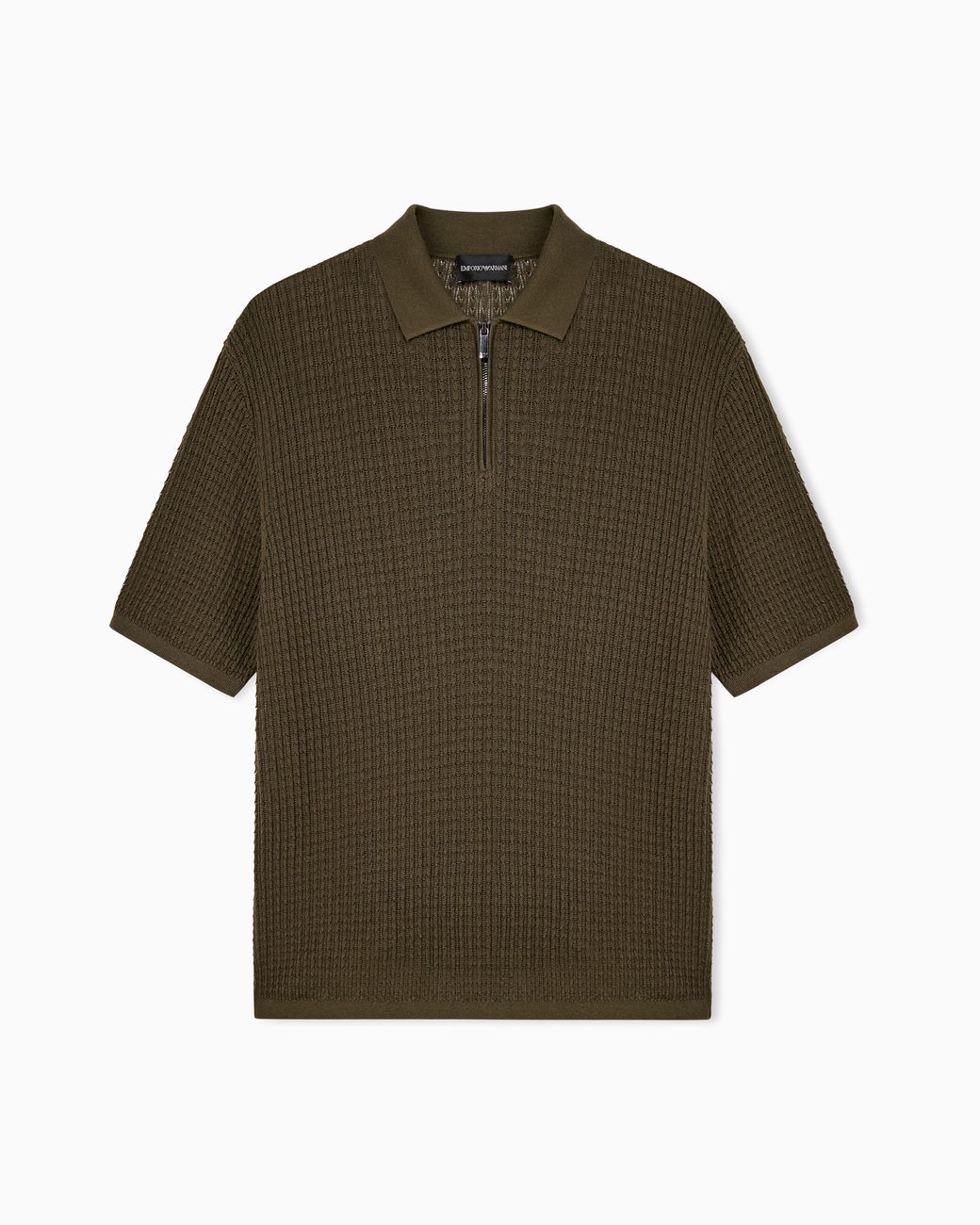 Emporio Armani Green Polo Collar Sweater for men