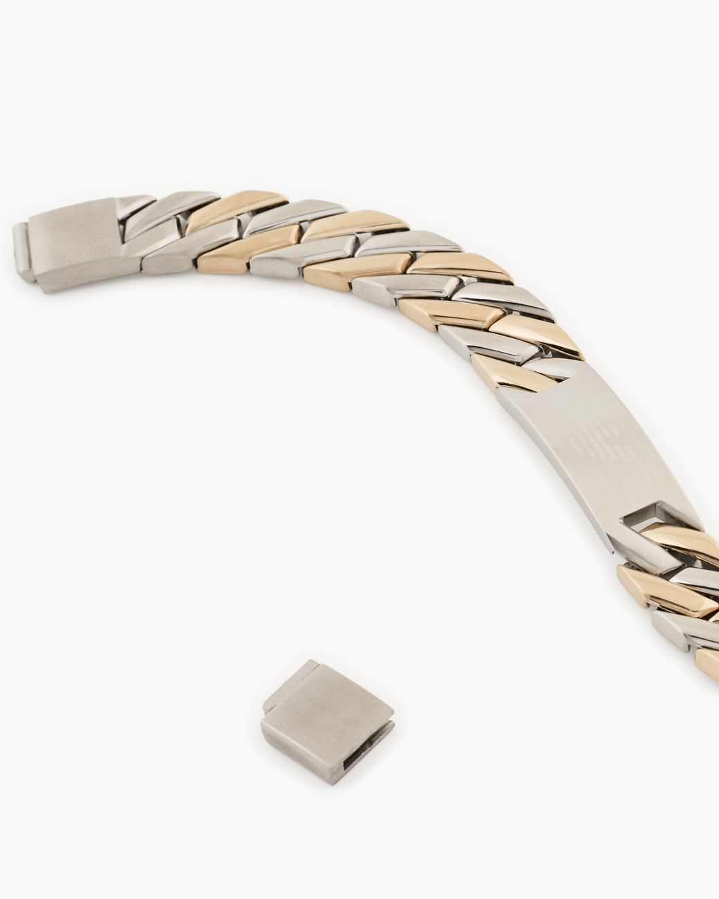 Emporio Armani White Stainless Steel Id Bracelet for men