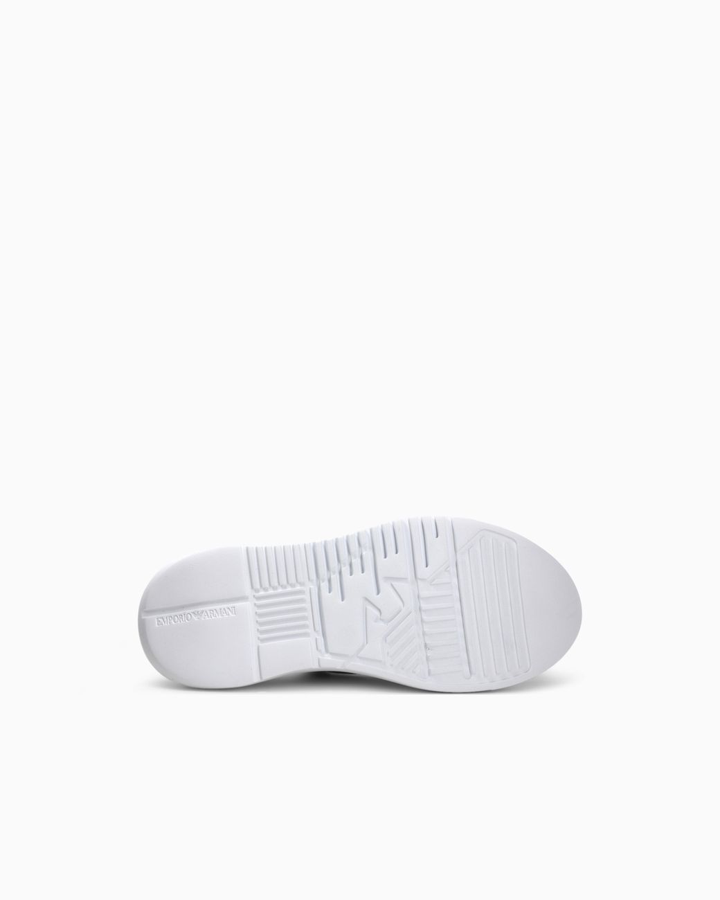 Emporio Armani White Smooth Leather Sneakers Icon With A Thick Textured Sole
