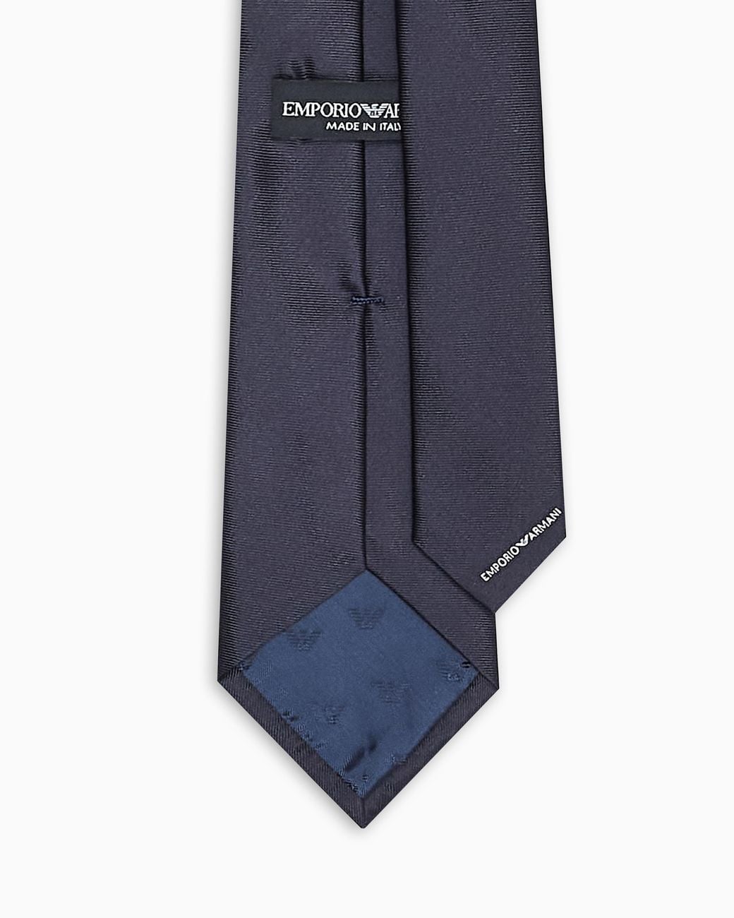 Emporio Armani White Ottoman-Style Pure Silk Tie for men