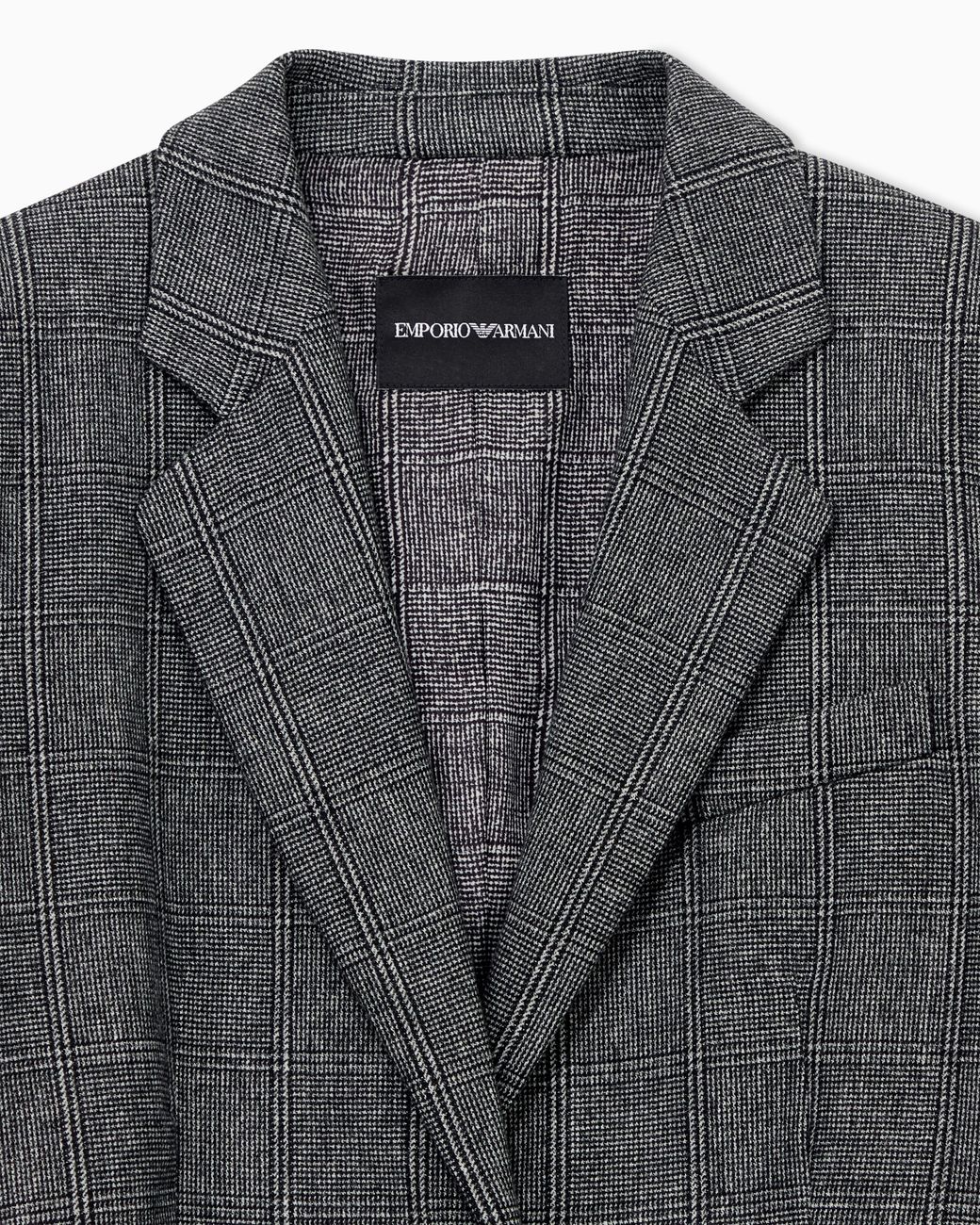 Emporio Armani Gray Signature Capsule Check Flannel Blazer