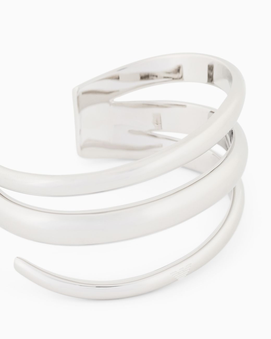Emporio Armani White Tone Brass Cuff Bracelet
