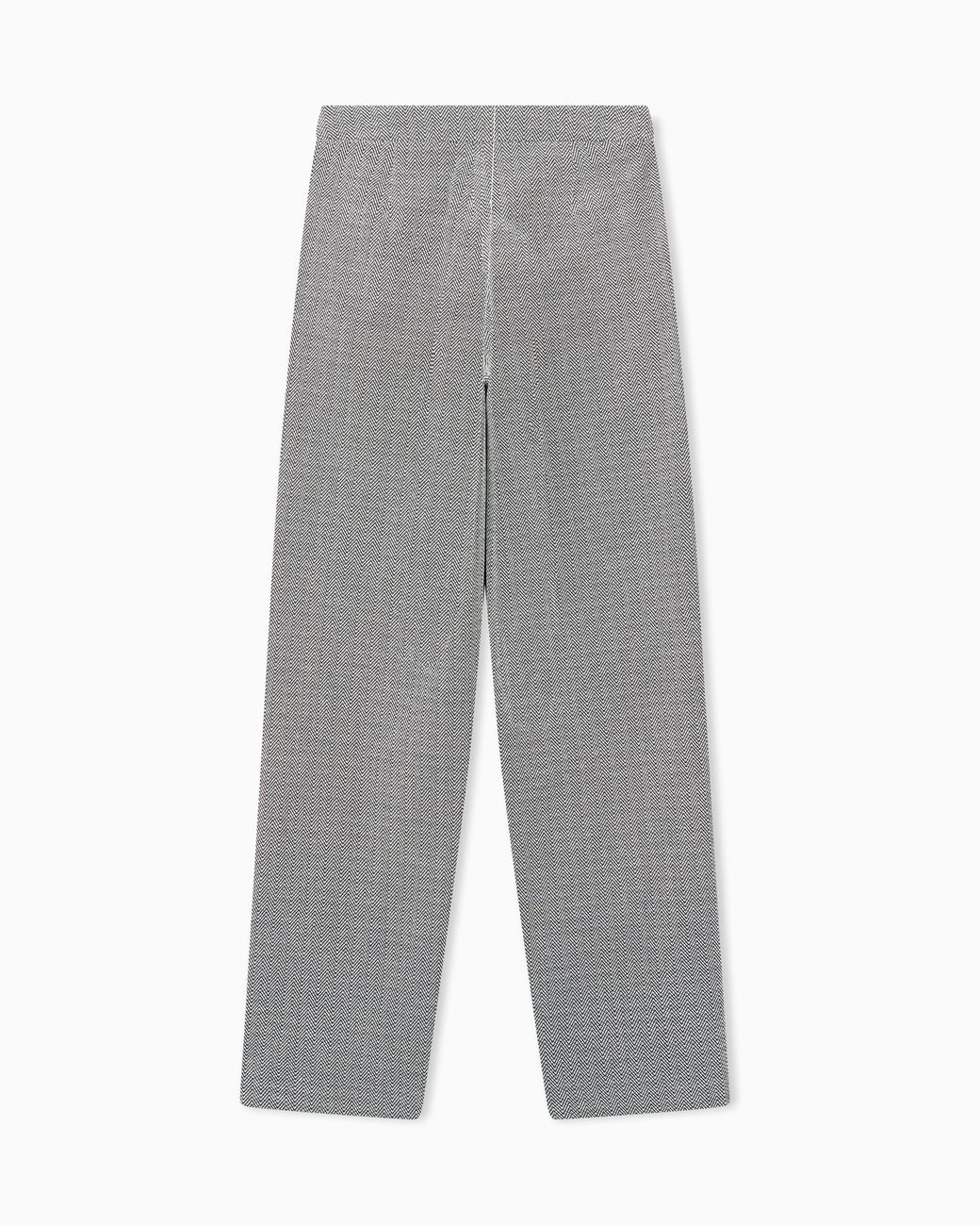 Emporio Armani Gray Trousers Jersey Regular Fit With Chevron Pattern