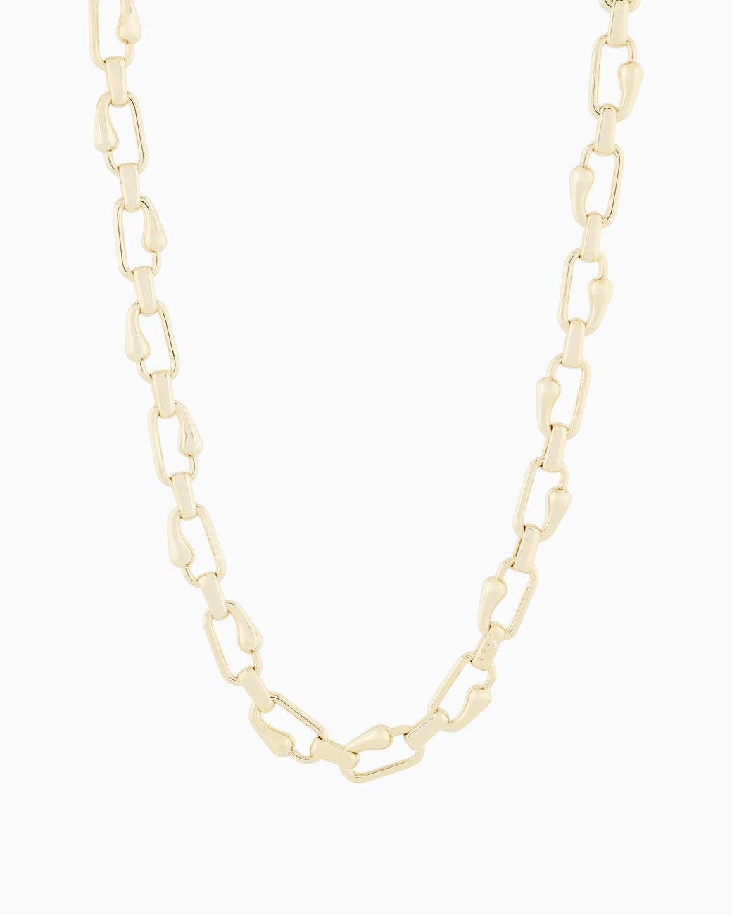 Emporio Armani White Tone Brass Chain Necklace