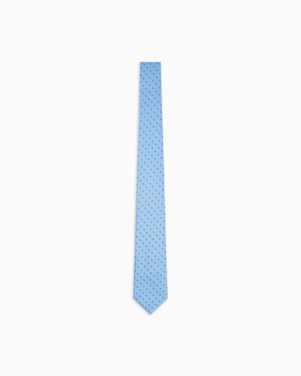 Emporio Armani Blue Pure Silk Tie With Jacquard Micro-Pattern for men