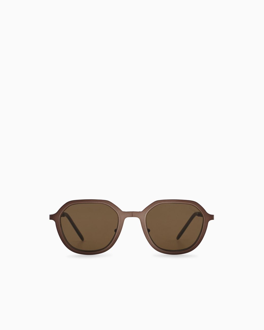 Emporio Armani Brown Irregular-Shaped Folding Sunglasses for men