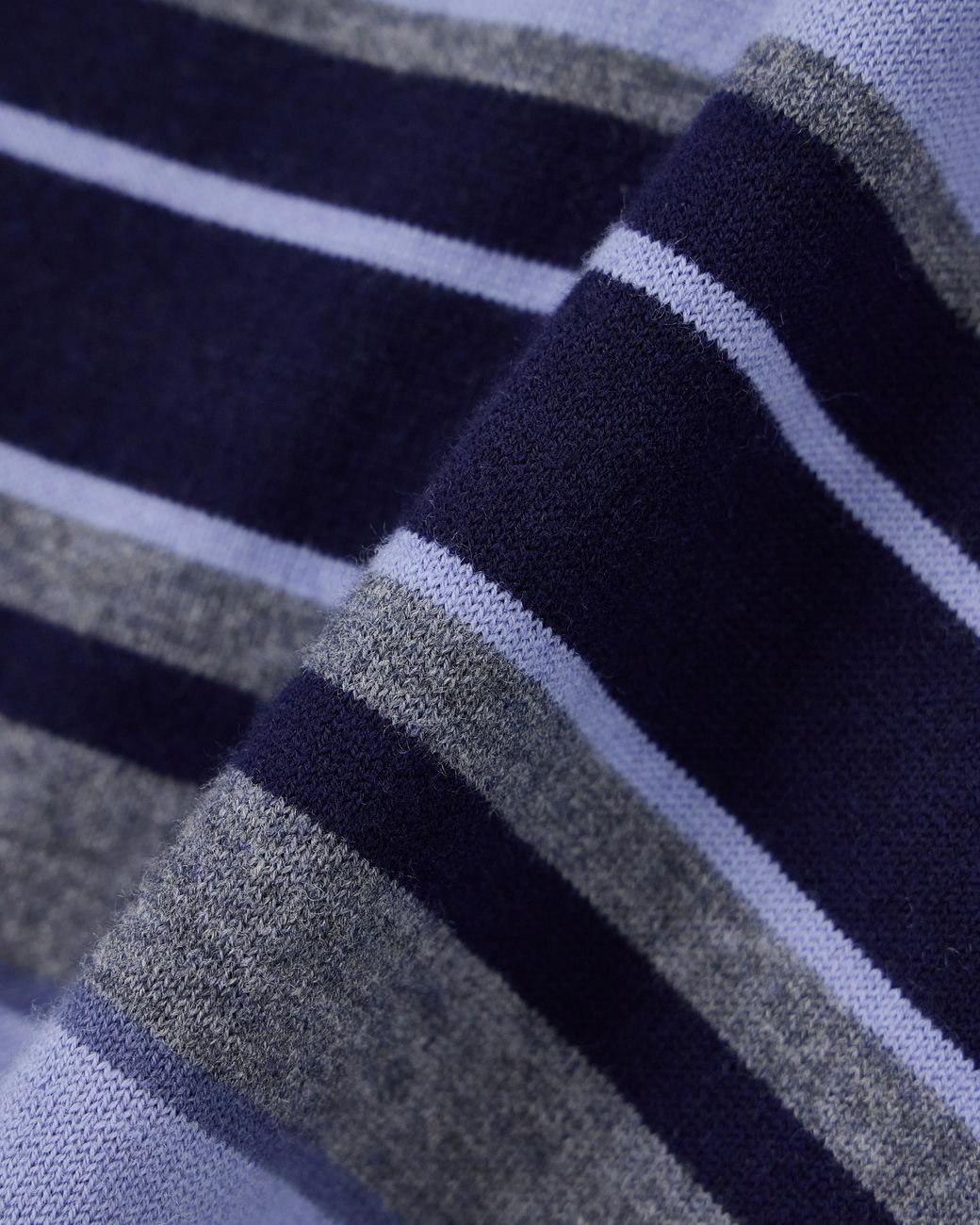 Emporio Armani Blue Boteh Capsule Collection Striped Wool Polo-Collar Jumper for men