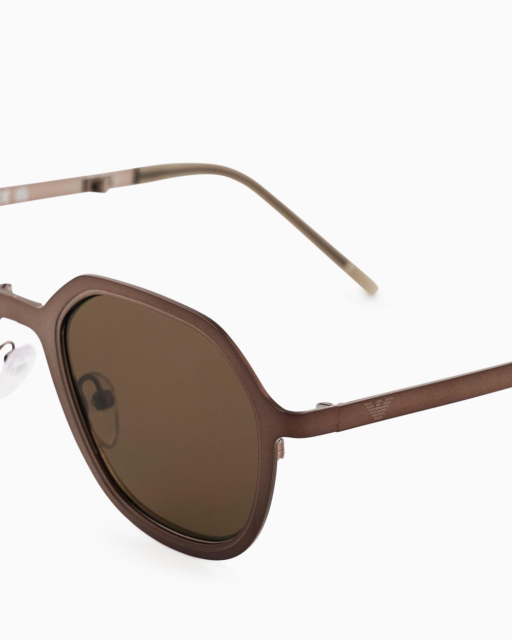 Emporio Armani Brown Irregular-Shaped Folding Sunglasses for men