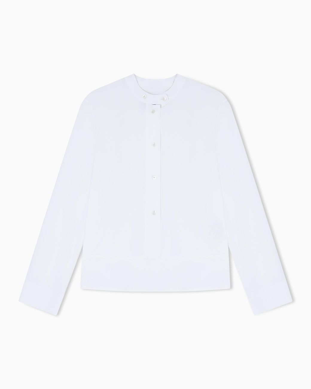 Emporio Armani White Poplin Shirt With Guru Collar