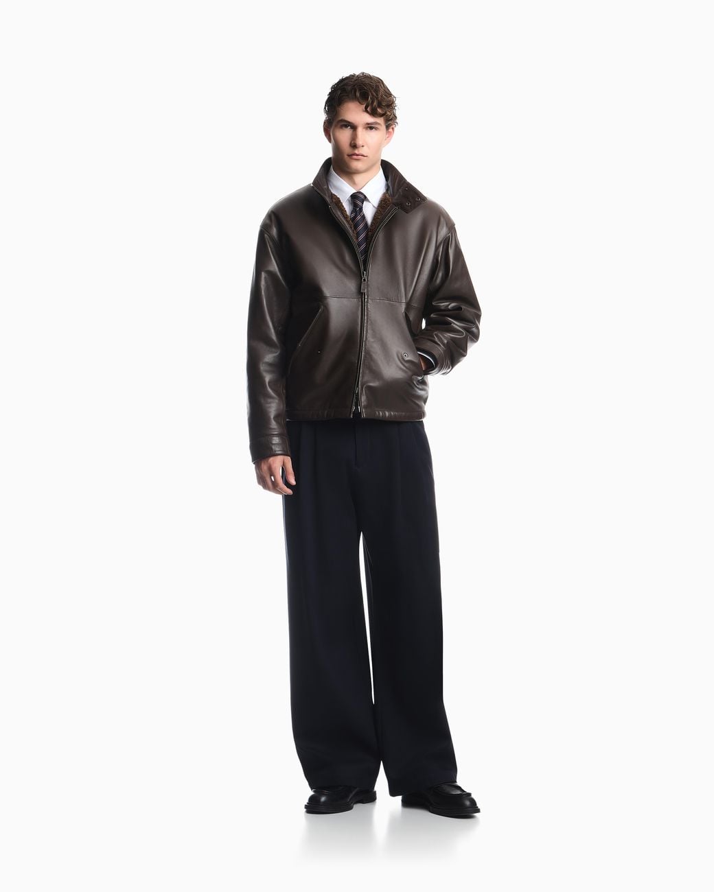 Emporio Armani Brown Reversible Blouson Jacket for men