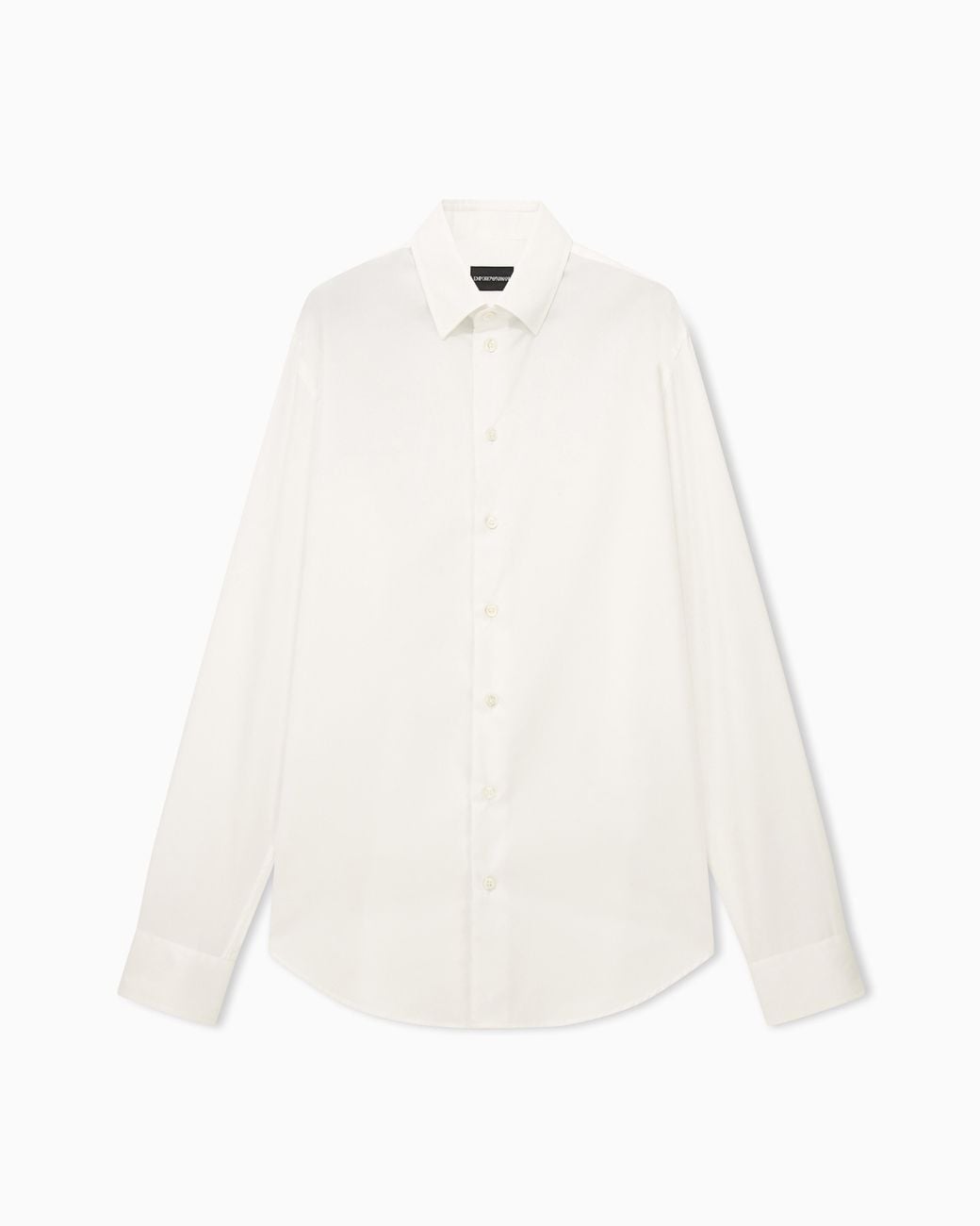 Emporio Armani White Cotton Dress Shirt With A Pointed Collar And Long Sleeves for men