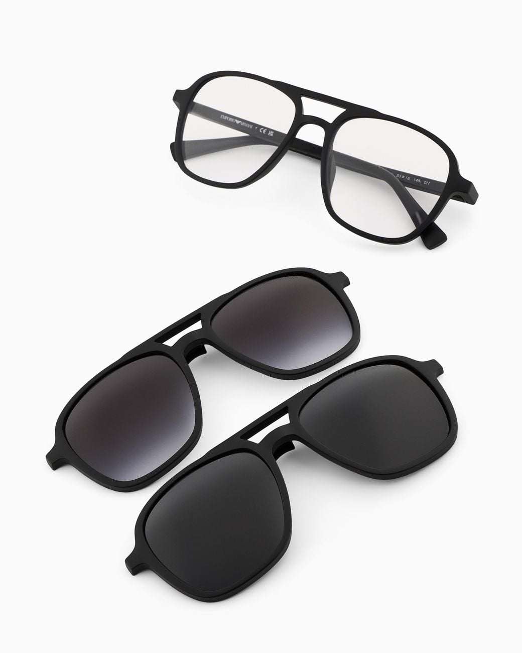 Emporio Armani Black Pilot-Shape Sunglasses for men