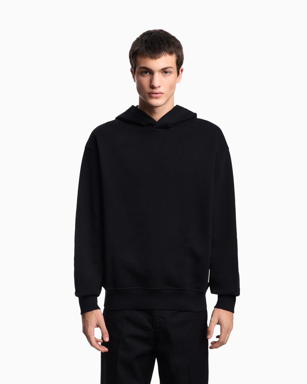 Emporio Armani Blue Jersey Hooded Sweatshirt for men