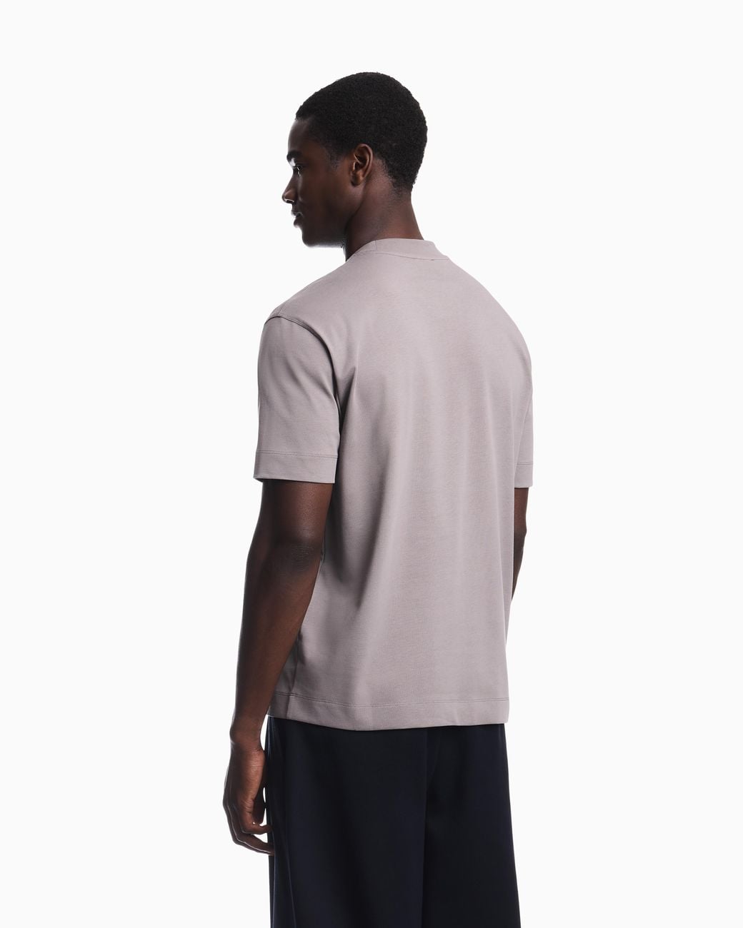 Emporio Armani Gray Heavy Jersey T-Shirt With Print And Eagle Hong Kong Capsule Collection for men
