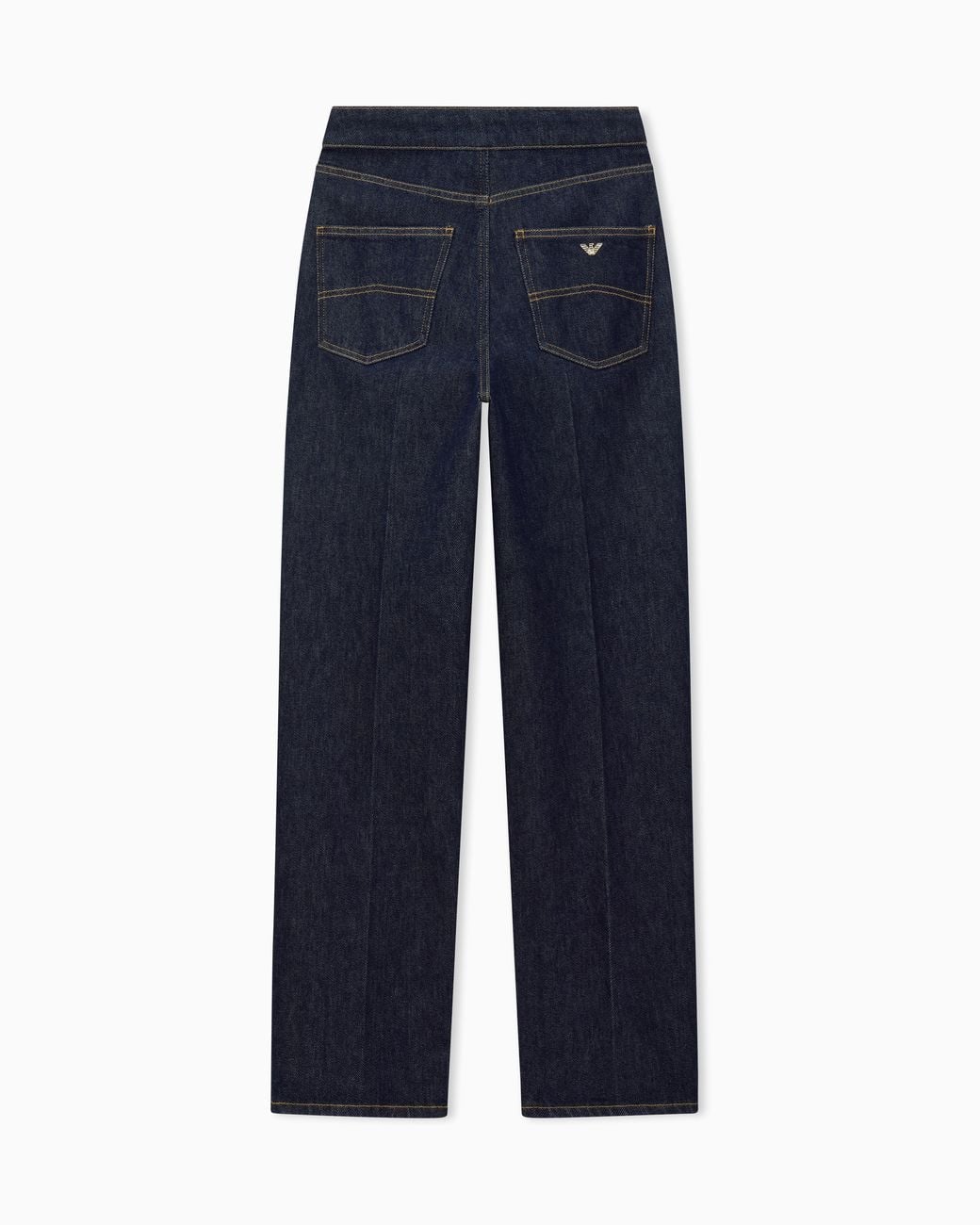Emporio Armani Blue Five-Pocket Denim Jeans With A Metal Knot On The Waistband