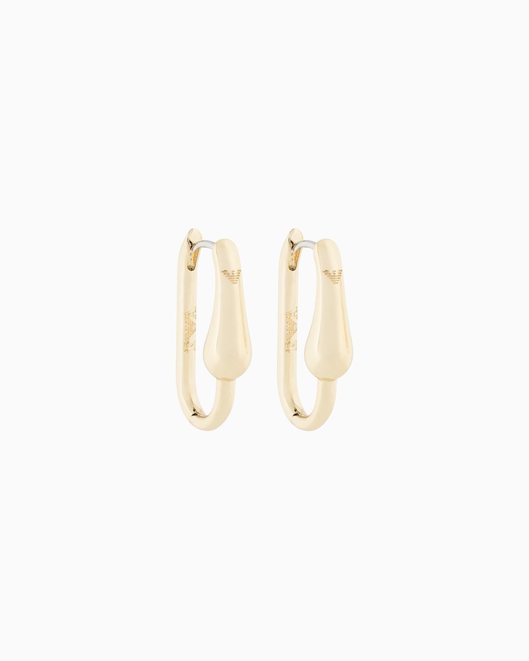 Emporio Armani White Tone Brass Hoop Earrings