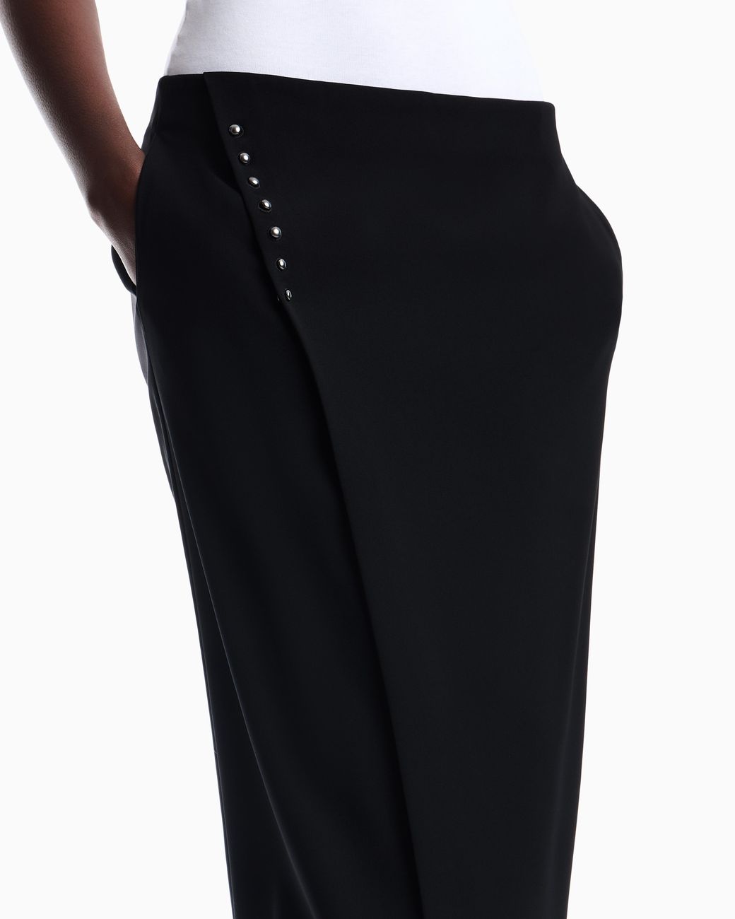 Emporio Armani Black Unlined Wrap Skirt