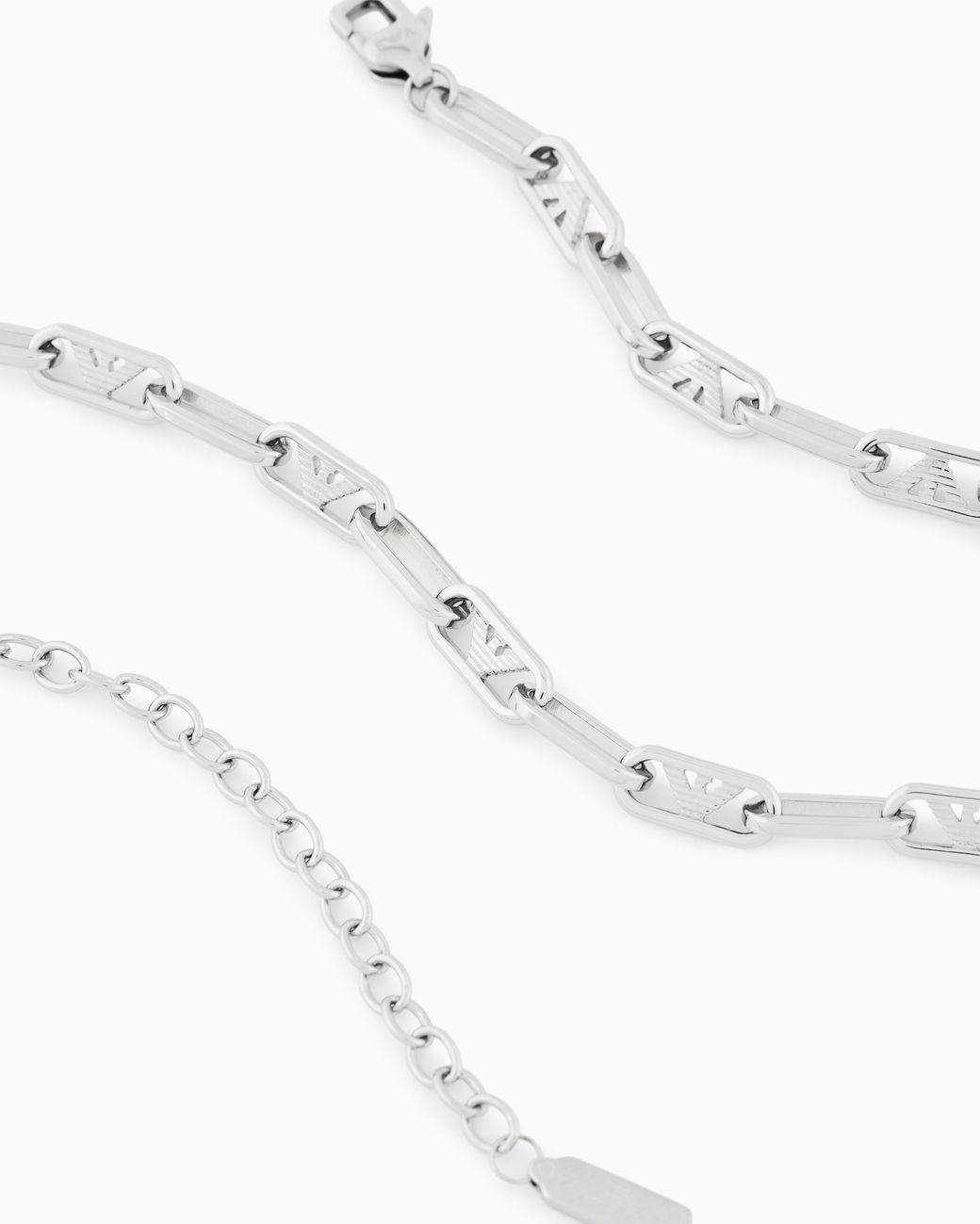 Emporio Armani White Stainless Steel Chain Necklace for men