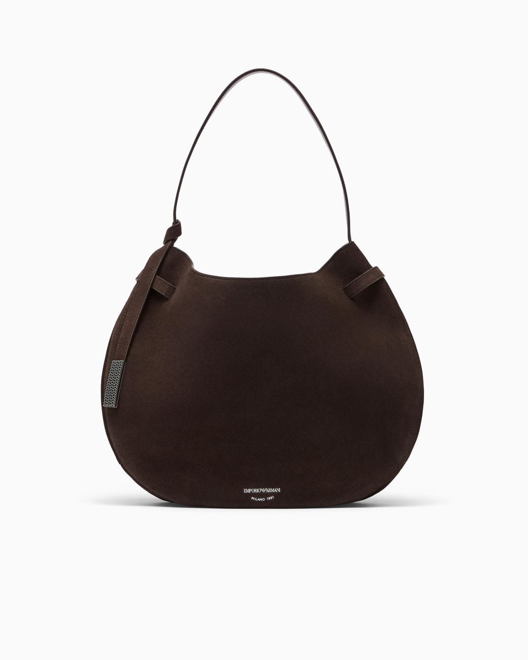 Emporio Armani Brown Signature Capsule Suede Hobo Shoulder Bag