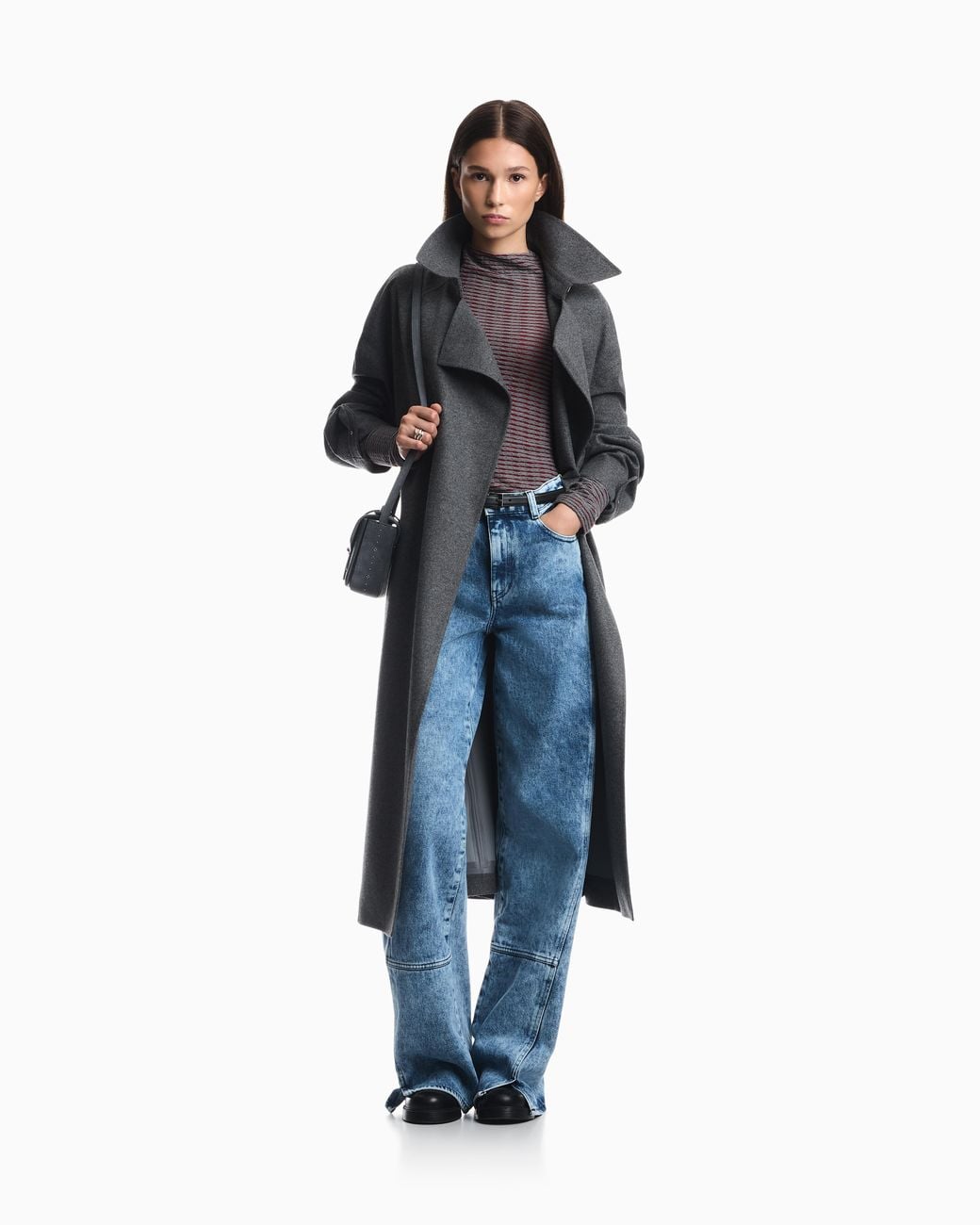 Emporio Armani Blue Relaxed Fit Five-Pocket Pants