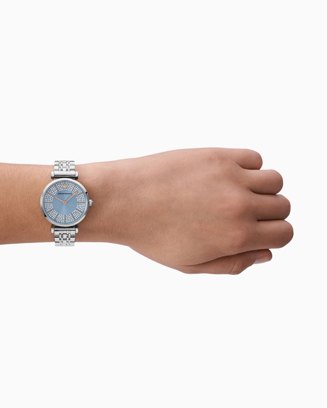 Emporio Armani Blue Two-Hand Stainless Steel Watch