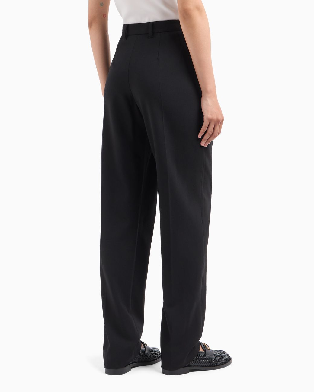 Emporio Armani Black Trousers With Pleats And A High Waist