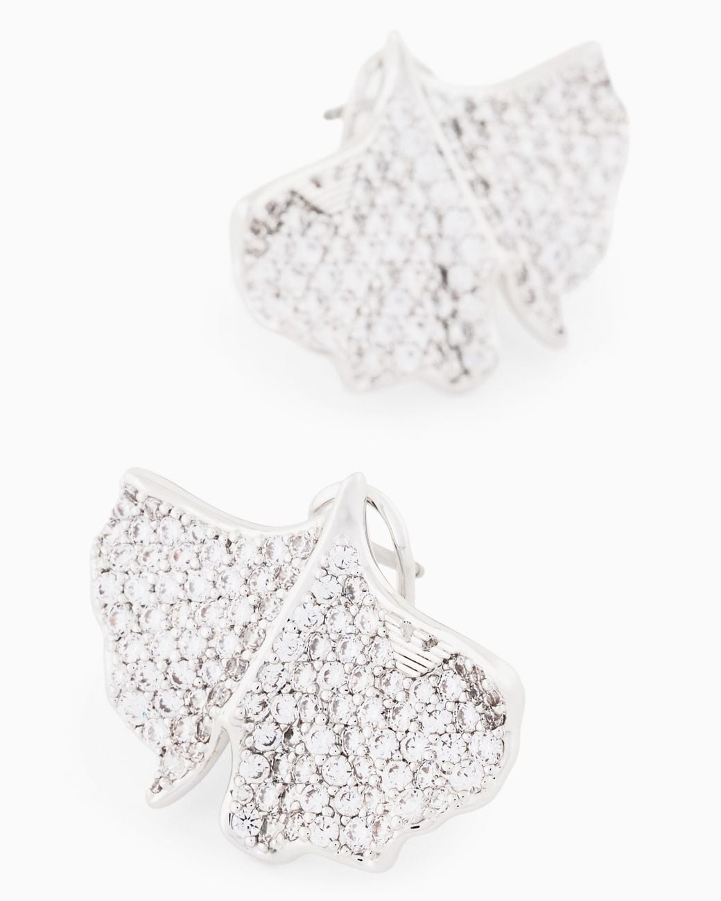 Emporio Armani White Tone Brass Stud Earrings