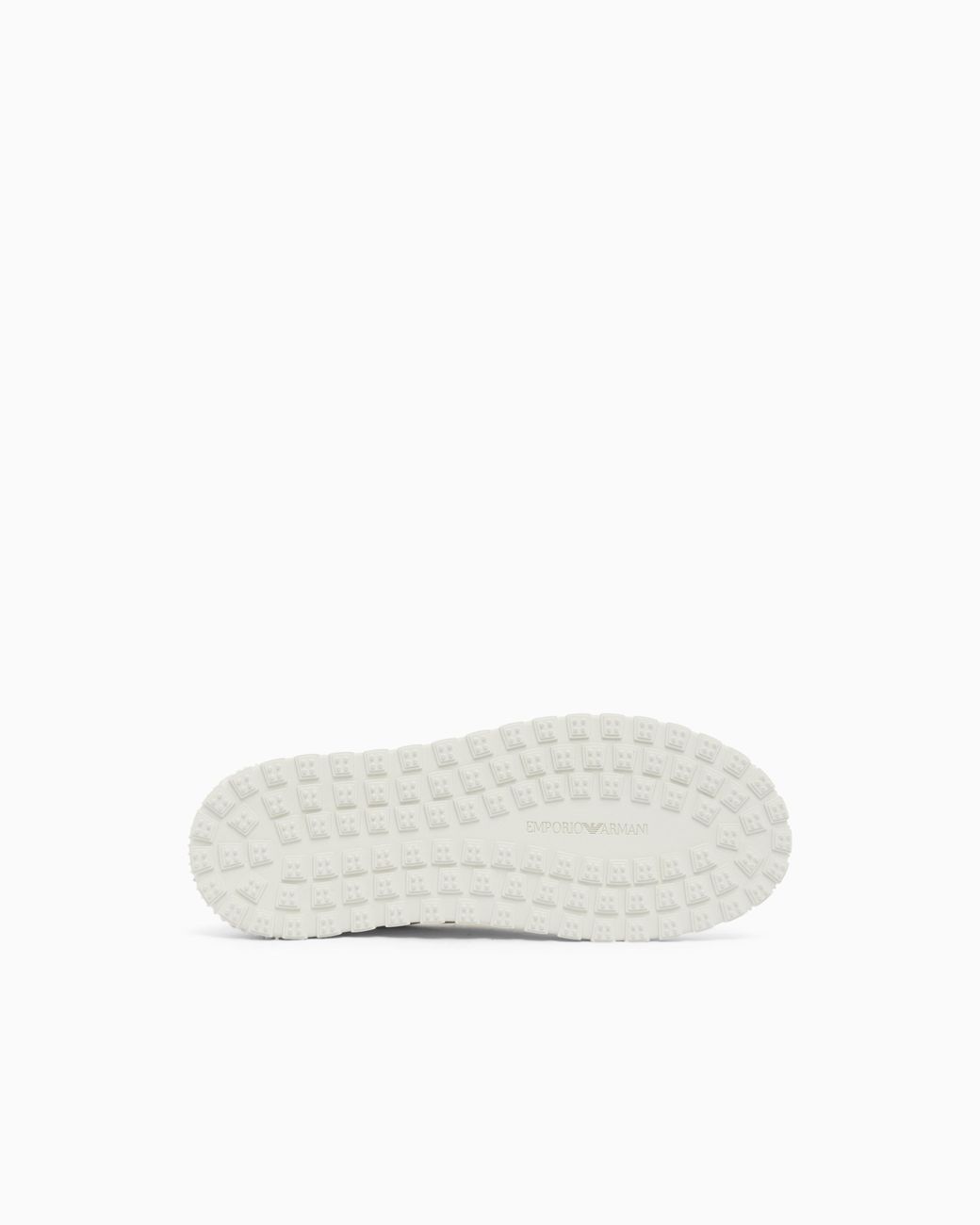 Emporio Armani White Smooth Leather Lace-Up Sneakers With A Textured Rubber Sole for men