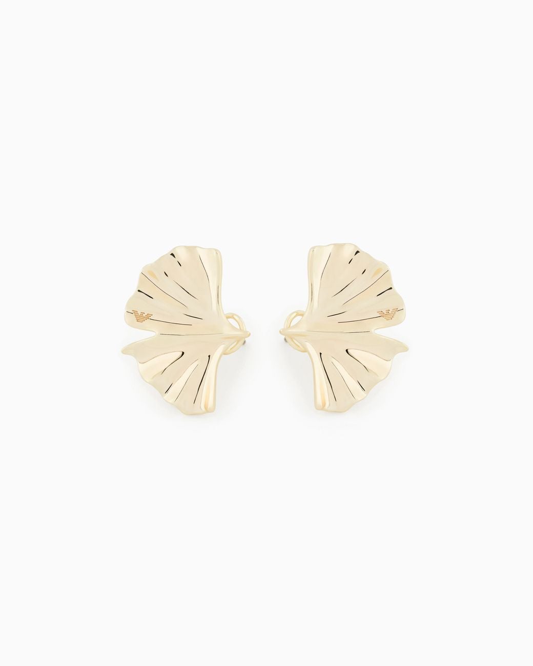 Emporio Armani White Tone Brass Stud Earrings